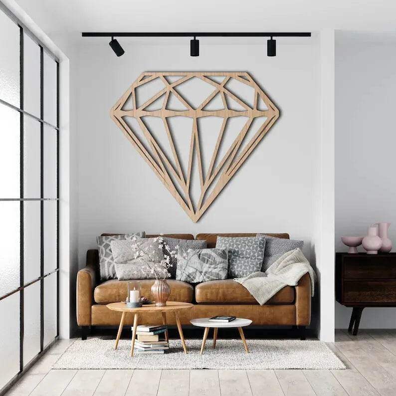 Wooden Geometric Diamond Wall Art | GW016