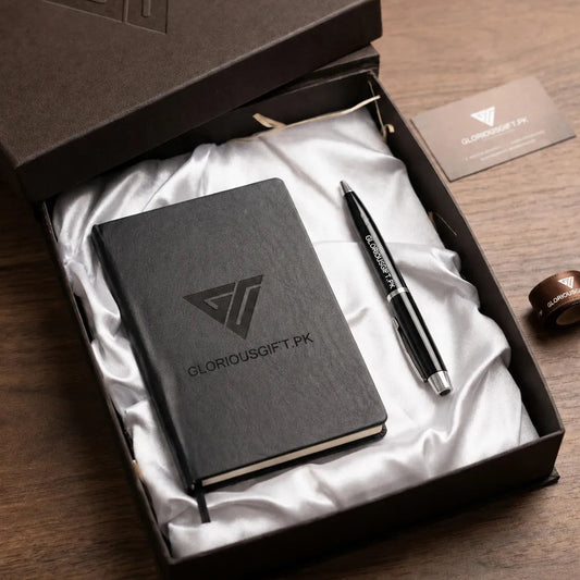 Personalized premium Diary, Metal Black Pen Gift Set GD106 - GloriousGifts.Pk | Pakistan's 1 Office & Home Decoration Brand