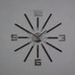 Large Silver & Black Mirror Clock  Unique Gift | GC001