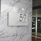 Laser Cut House Number Silver & White | GN014