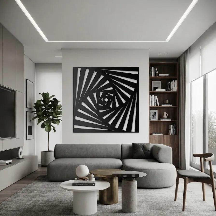 Wooden Wall Art Square in Depth Decorative Panel GW014